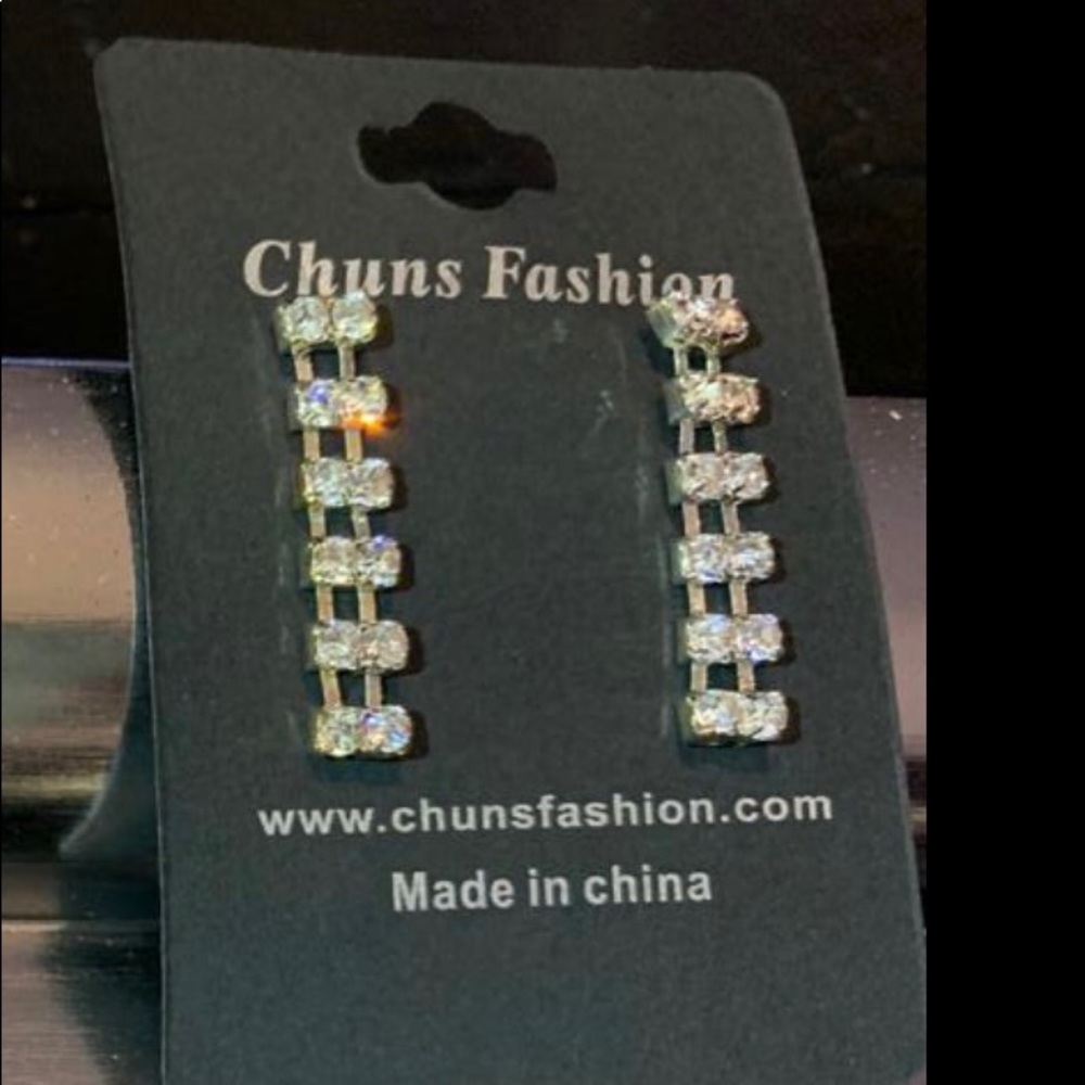 Beautiful crystal diamond earrings